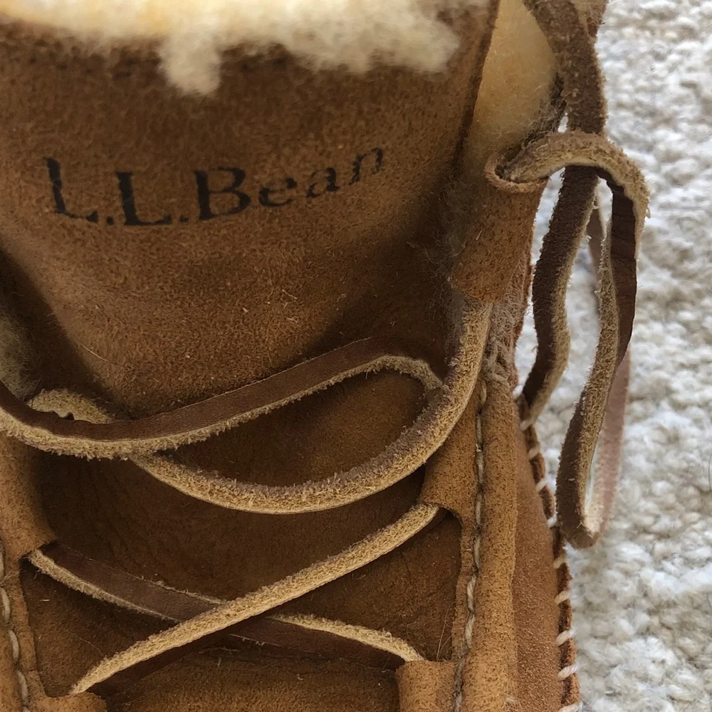 L.L. Bean Womens Brown Shearling Slippers. Beautiful like new condition! - Picture 5 of 7